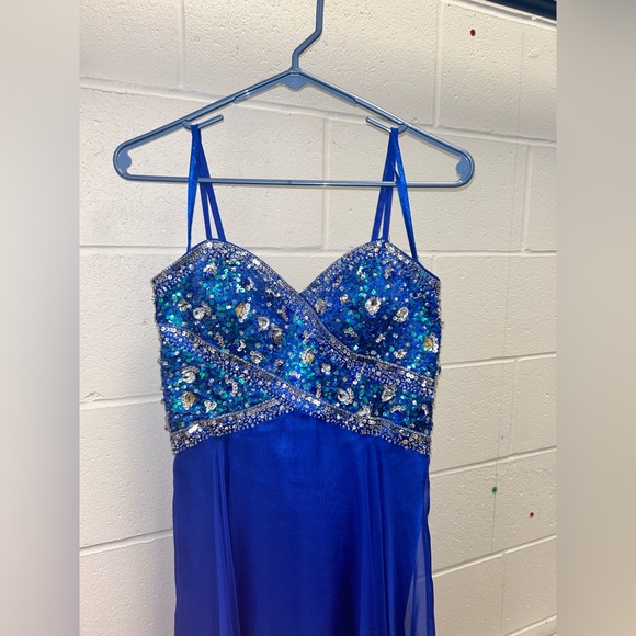 Scala sapphire blue prom dress- size 6 - Picture 3 of 6
